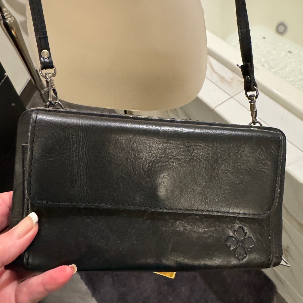 BLACK LEATHER CROSSBODY BY PATRICIA NASH